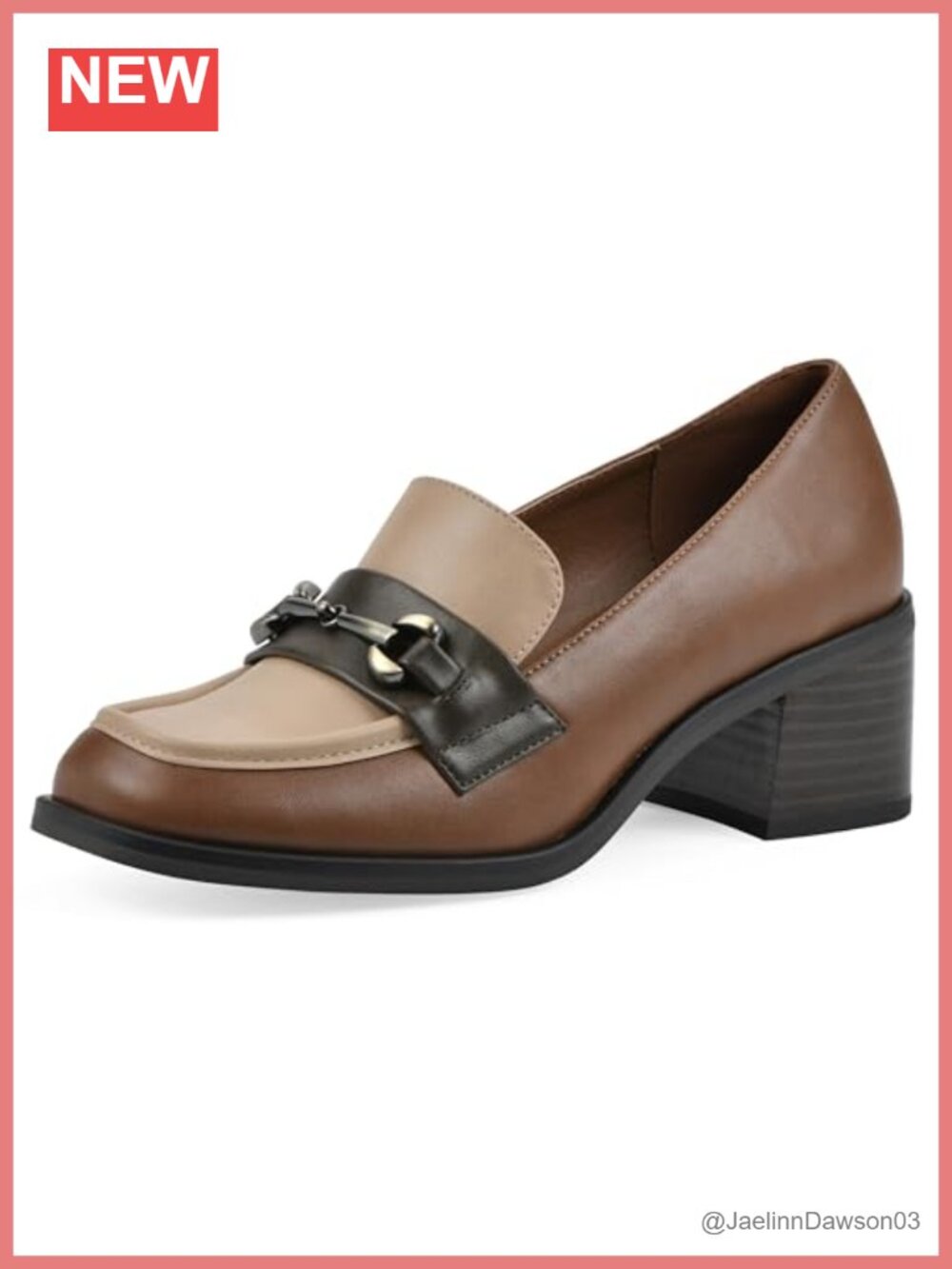White Mountain Women's Heeled Loafer Block Heel Cushioned Office Shoes